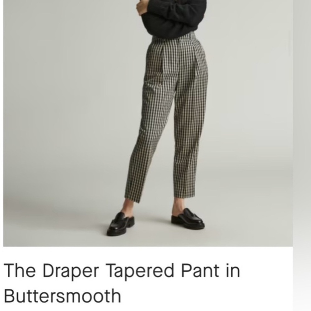 Everlane Black and White Dress Pants with Tapered Fit